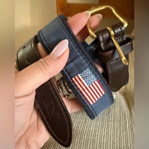Boys Vineyard Vines Navy USA Patriotic American Flag little leathers Belt